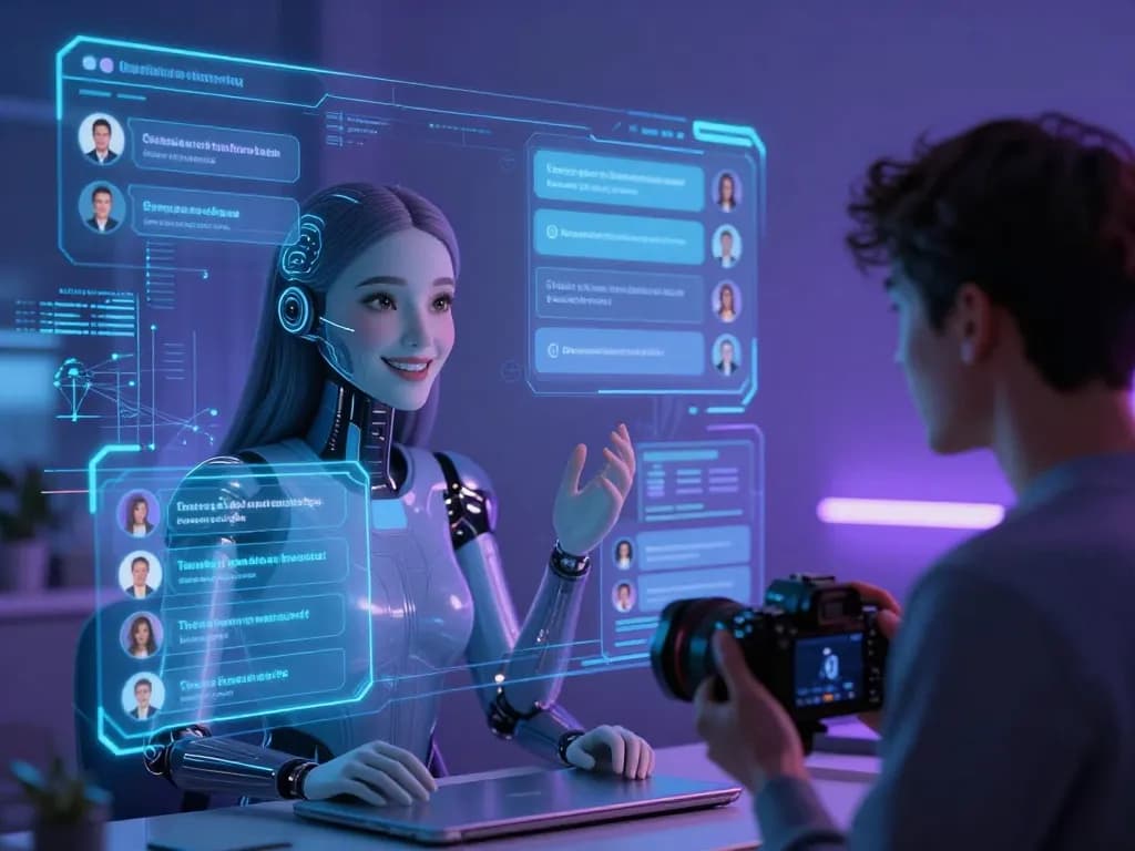 AI porn chat scene with interactive digital avatar engaging users in immersive conversations.