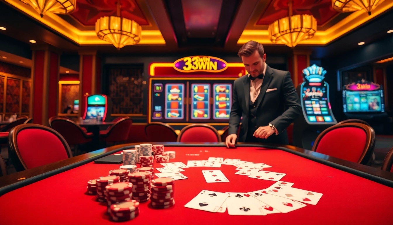 Experience the thrill of winning at 33win casino with vibrant gaming tables and exciting slot machines.