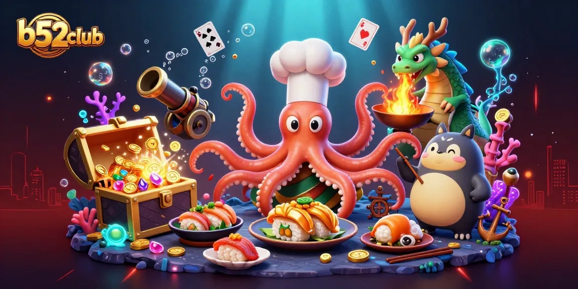 Experience thrilling wins with b52club's vibrant gaming universe, featuring exciting characters amidst colorful treasures.
