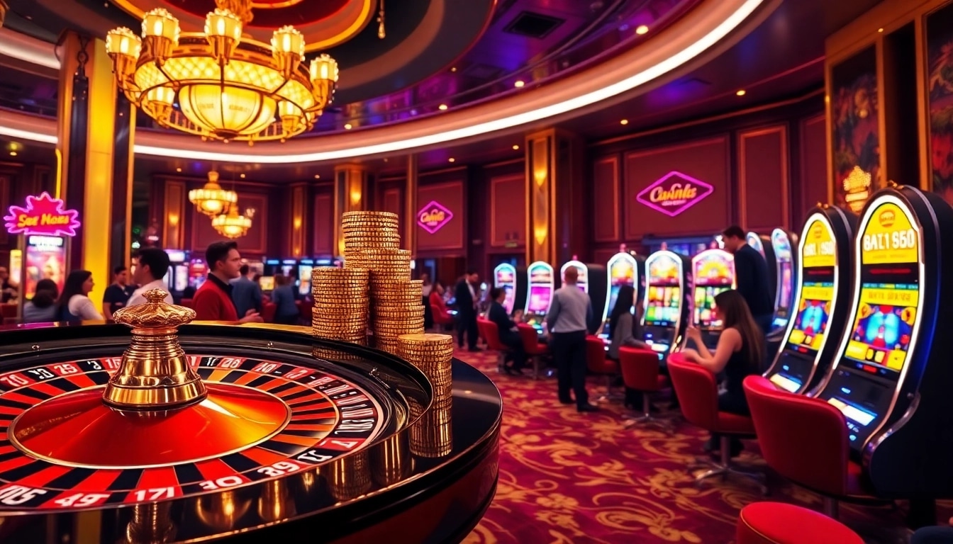 Experience the thrill of winning at mb66.nyc with a vibrant casino scene filled with roulette, poker chips, and delighted players.