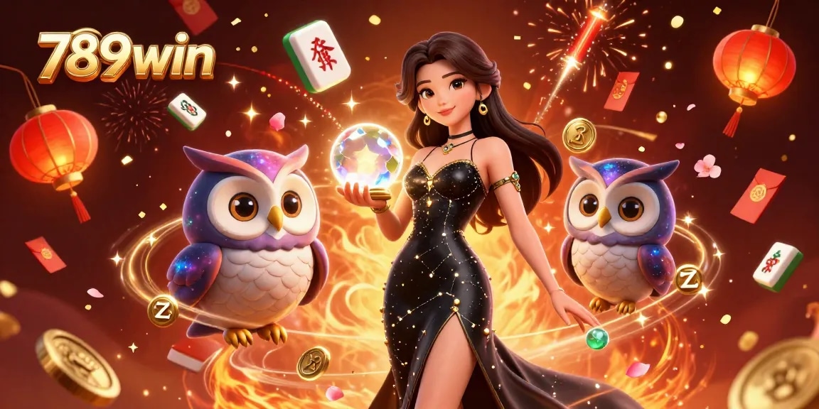 Experience the excitement of 789win with a captivating scene filled with mystical elements and gambling excitement.