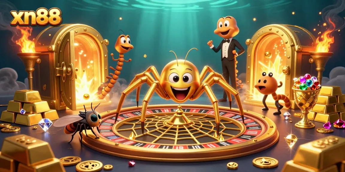 Spin the roulette wheel with xn88 as the golden spider weaves a web of riches and bets.