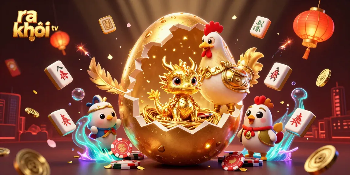 Engage with ra khơi tv as golden dragon reveals gaming excitement in a vibrant illustration.