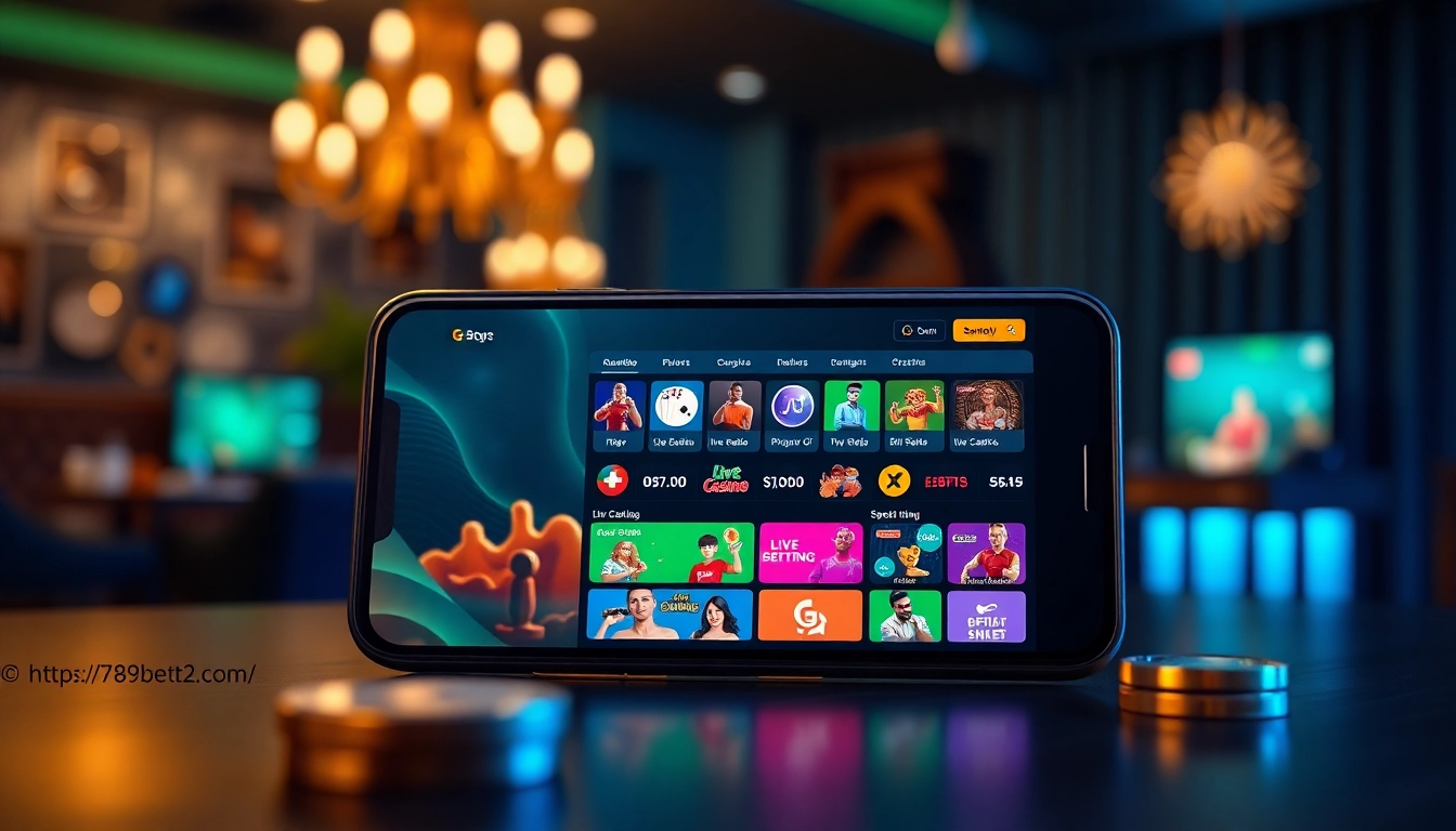 Explore the vibrant online betting options at https://789beta2.com/ with a sleek smartphone interface showcasing poker and sports betting.