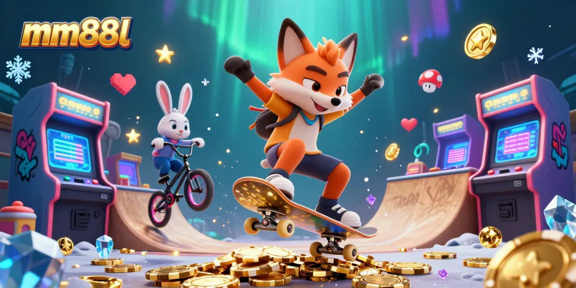 Engage in thrilling gaming with mm88l's vibrant casino-inspired scene filled with action.