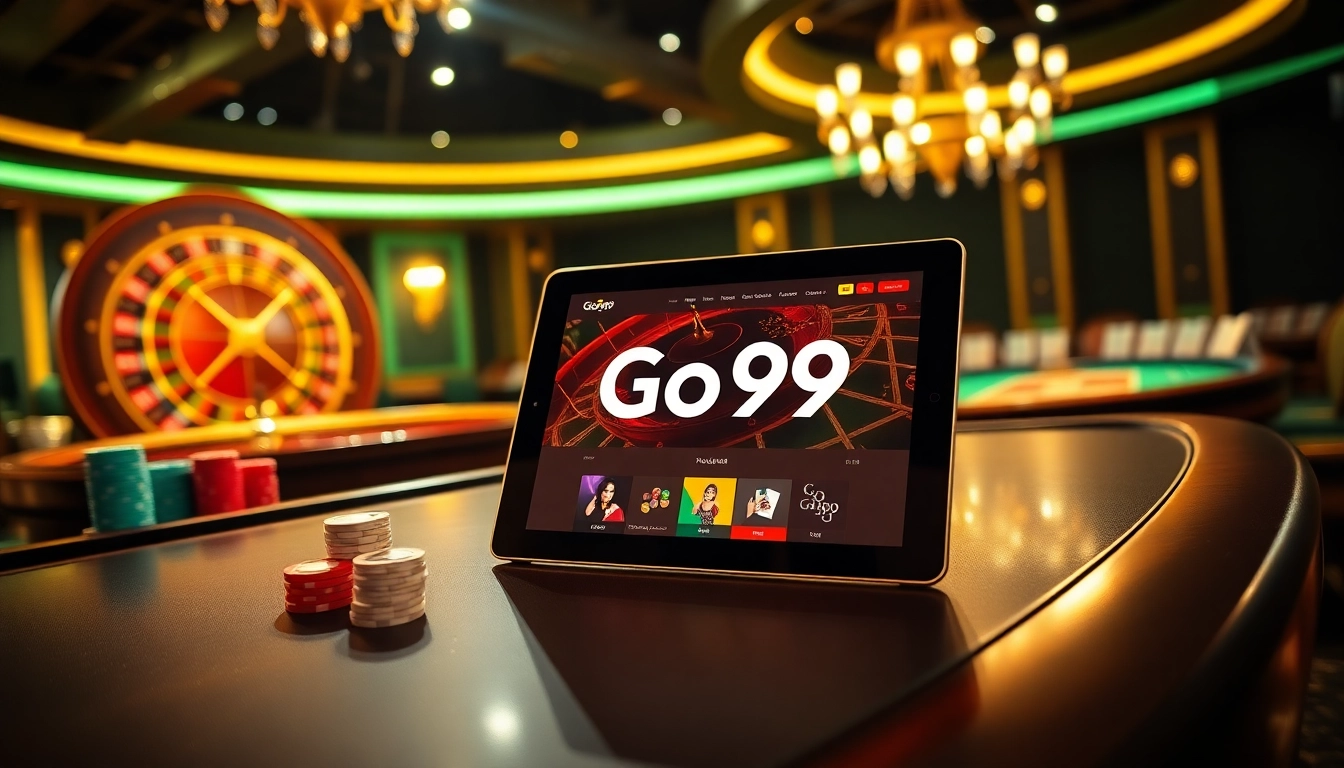 Engage with Go99's exciting online casino experience featuring vibrant tables and sleek design.