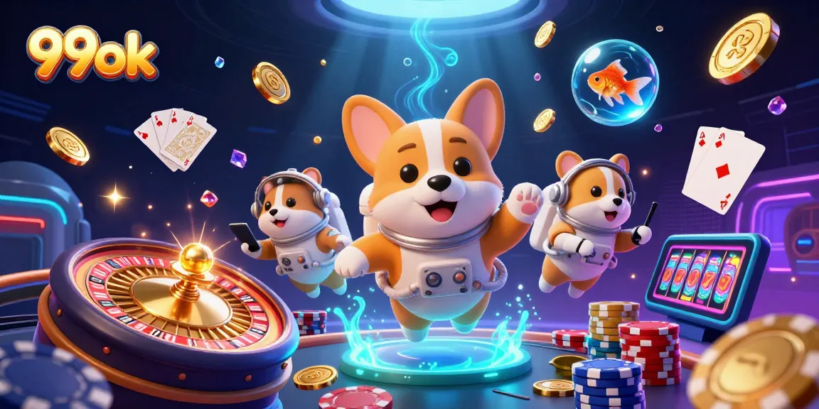 Experience thrilling gaming action with 99ok in a vibrant casino space scene featuring interactive characters.