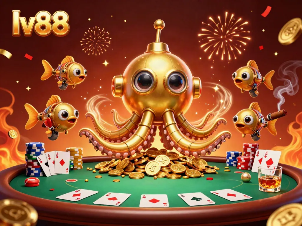 Engage with dynamic gaming action at lv88, featuring interactive casino elements amidst a sea of gold.