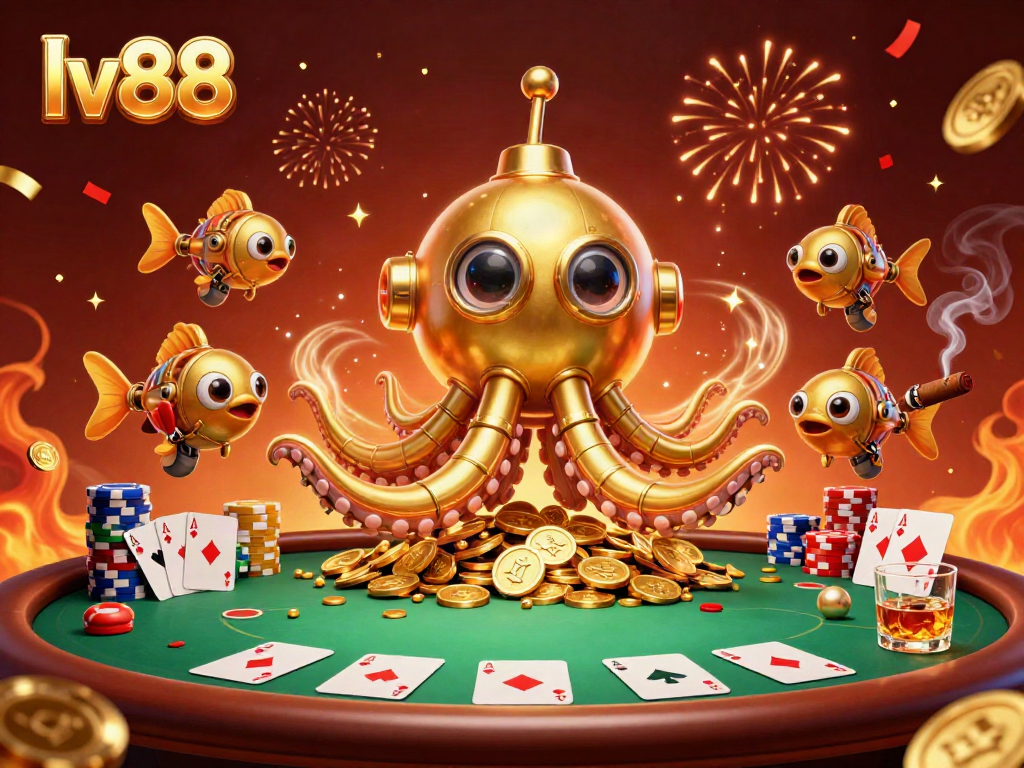 Engage with dynamic gaming action at lv88, featuring interactive casino elements amidst a sea of gold.