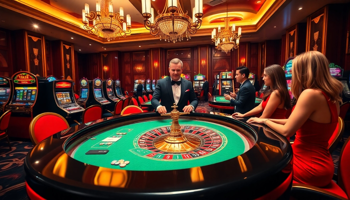 Engaging U88 players at a vibrant casino roulette table surrounded by lively atmosphere.