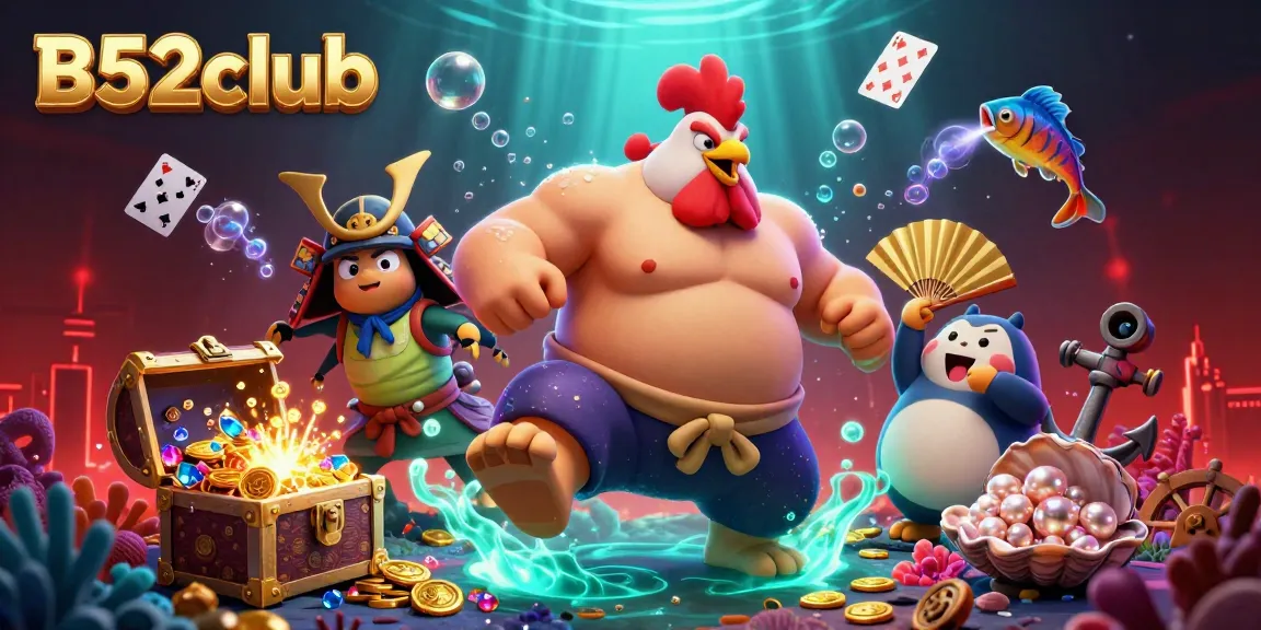 Experience explosive gaming with B52club's thrilling underwater adventure featuring a powerful sumo rooster and samurai cricket.