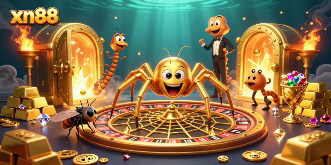Spin the roulette wheel with xn88 as the golden spider weaves a web of riches and bets.
