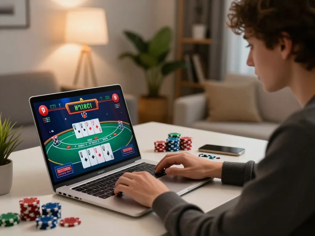 Engaging in strategic gameplay with nhà cái uy tín Sunwin online casino from a cozy home workspace.