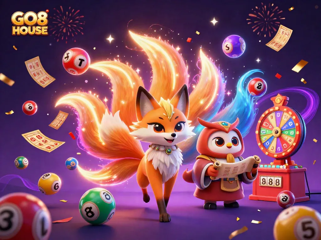 Experience thrilling wins at GO8 HOUSE with vibrant casino elements and magical energy.