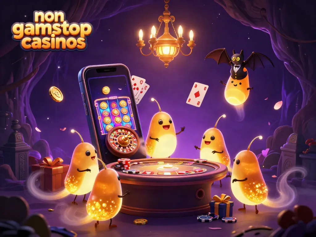 Experience thrilling action at non gamstop casinos with colorful slot games and festive characters.