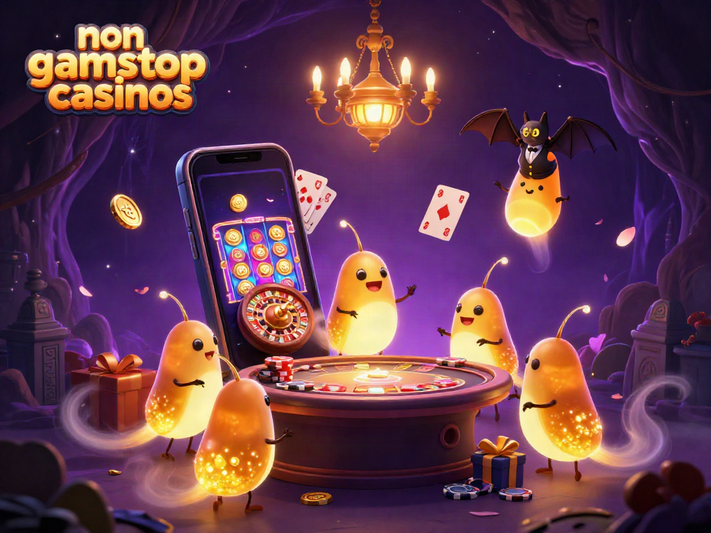 Experience thrilling action at non gamstop casinos with colorful slot games and festive characters.
