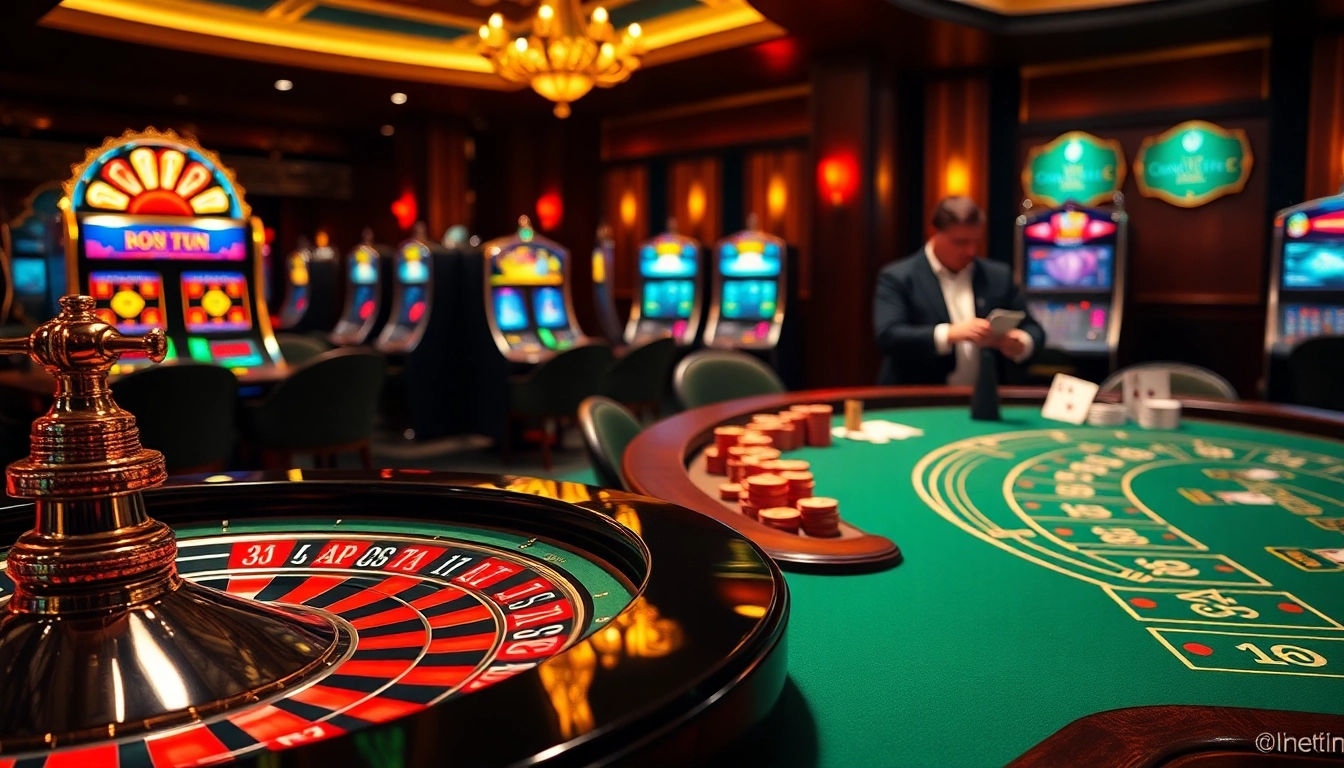Experience thrilling gambling action at a casino with newphim elements highlighting excitement and stakes.