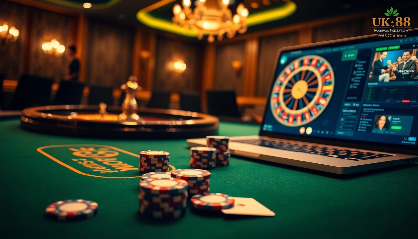 Experience thrilling high-stakes poker at a luxurious uk 88 casino featuring vibrant gameplay.