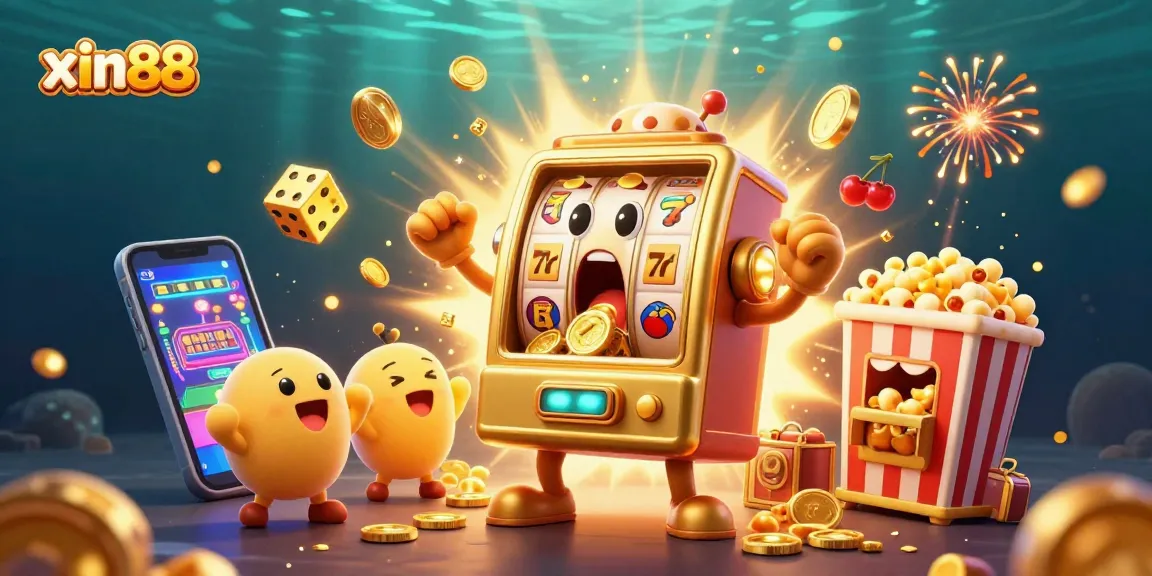 Experience xin88's thrilling jackpot celebration with vibrant slot machines and dazzling golden effects.