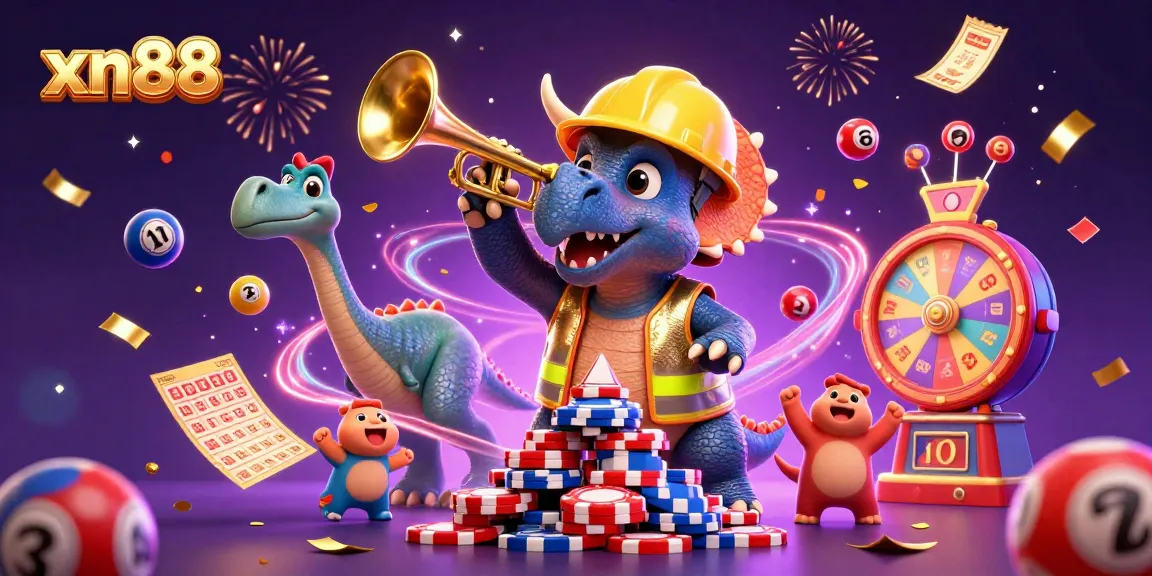 Experience the excitement of playing xn88 with a dazzling 3D illustration showcasing fun casino elements.