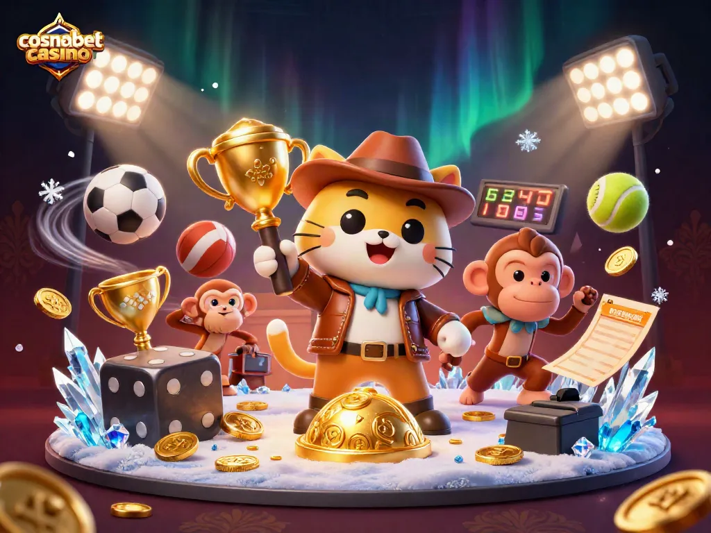Experience the excitement of cosmobet casino through a vibrant gaming scene featuring exploration and sports elements.
