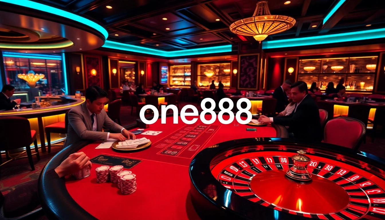 High-stakes action at one88 casino table with vibrant chips and illuminated roulette wheel.
