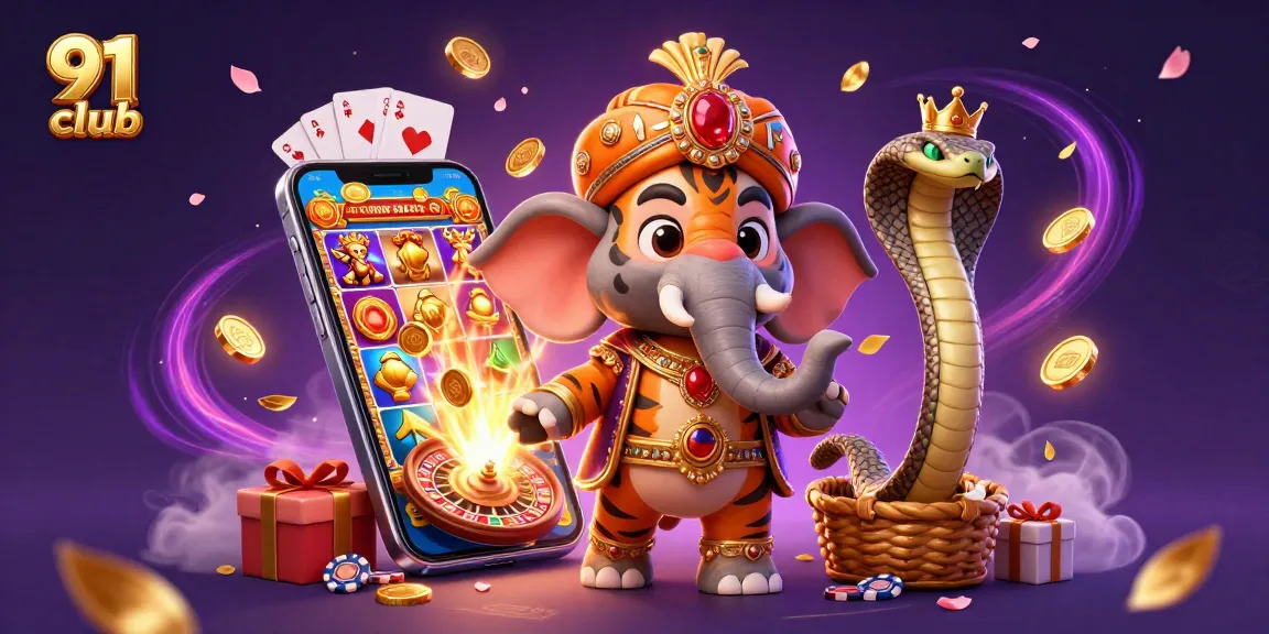 Engage in thrilling experiences at 91 club, surrounded by vibrant casino games and dynamic elements.
