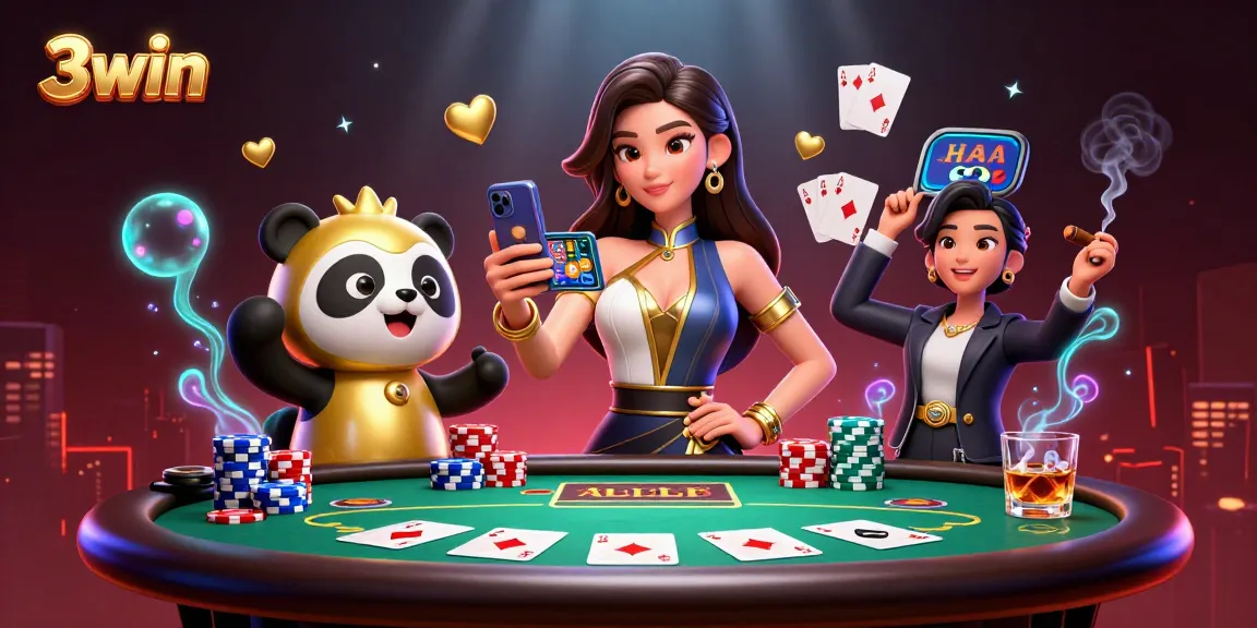 Experience the thrill of 3win gaming with vibrant characters and dynamic casino elements.