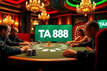 Engage with the thrilling atmosphere of ta88 casino, showcasing intense poker action and luxury elements.