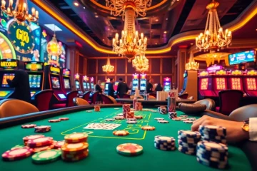 Experience the thrill of gambling with https://13win00.com/, vibrant poker table, and colorful chips.