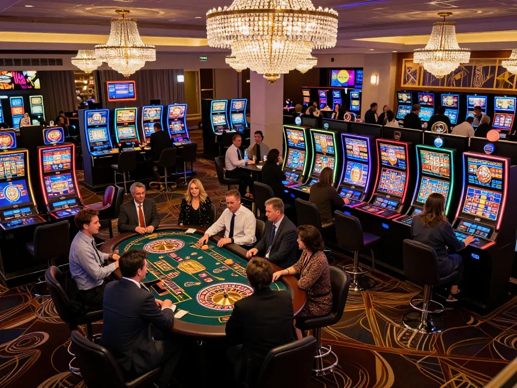 Players at the hit club casino enjoying slot machines and roulette games in a vibrant atmosphere.