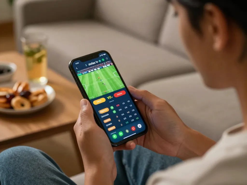 Xoilac tv sports betting excitement on smartphone during live match