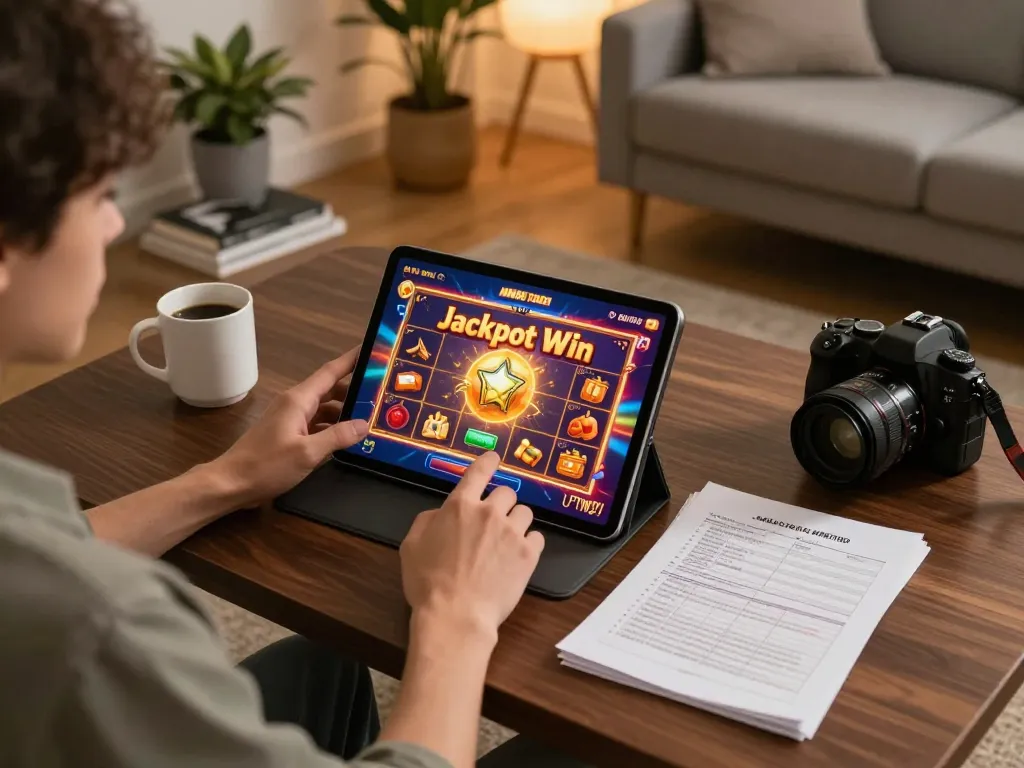 Player enjoying a thrilling online slots experience with MM88 TODAY from a cozy home setup.