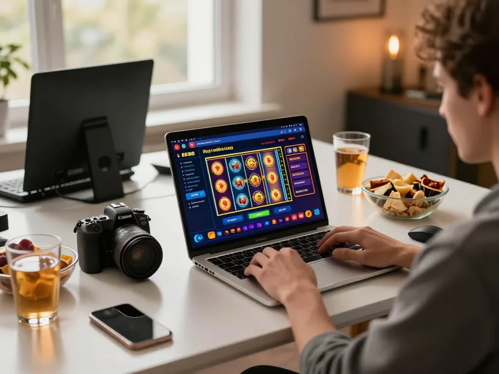 Engaging scene of online gaming on EE88 platform with player immersed in action.