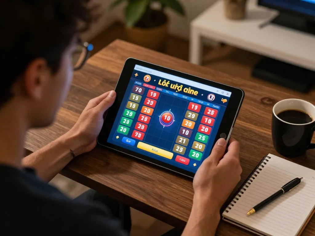 Engaging with lô đề trực tuyến while analyzing betting strategies at a cozy home setup