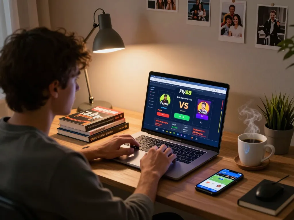 Player engaging in live dealer games on fly88 with a strategic focus.