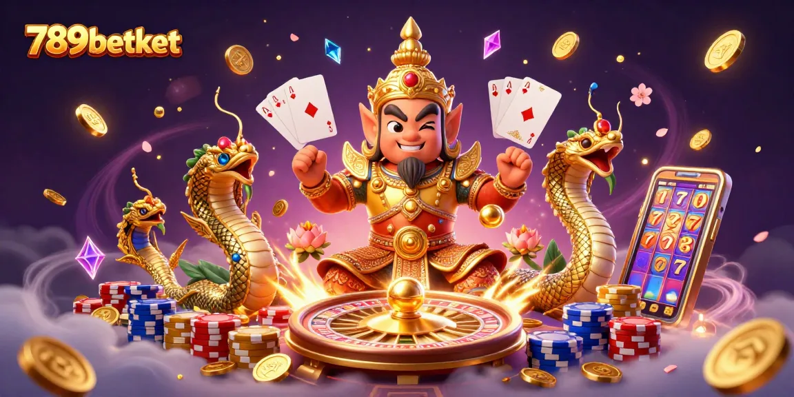 Experience vibrant casino excitement with 789betket, featuring golden coins and a roulette wheel.